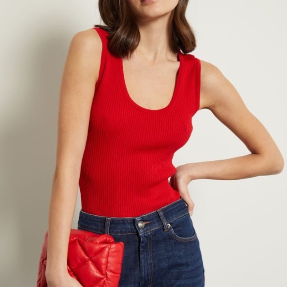 MaxMara Tops - NWOT Max Mara Studio Label-cut Ribbed Knit Top Size: Medium US4/6 Summer/ Fall